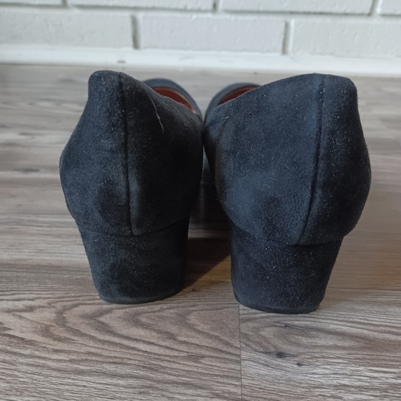 J Jill Block Heel Black Suede Pumps Sz 9 - Picture 3 of 6
